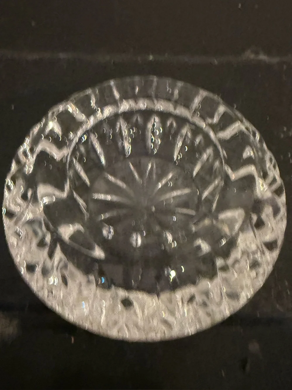 Vintage Clear Pressed Glass Ashtray Starburst Trinket Dish Catchall